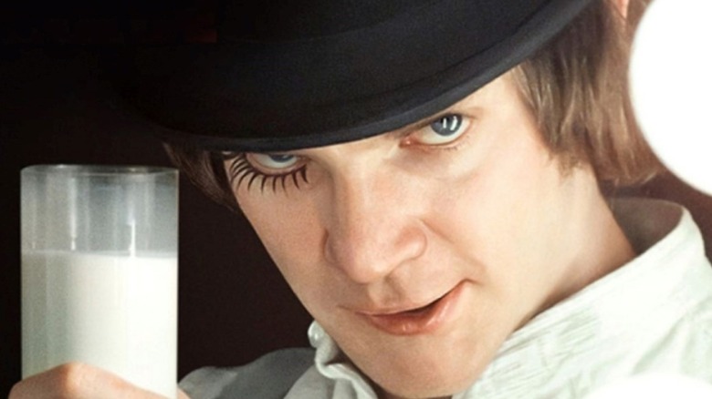 Alex drinks milk A Clockwork Orange