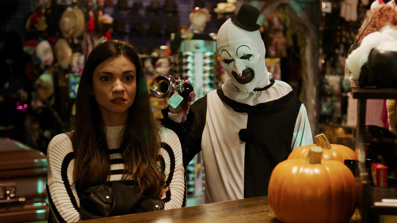 Lauren LaVera and David Howard Thornton in Terrifier 2